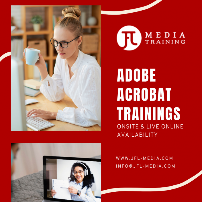 Formations Acrobat privées et corporatives cours en ligne en direct à Calgary Vancouver Toronto Canada par JFL Media Training